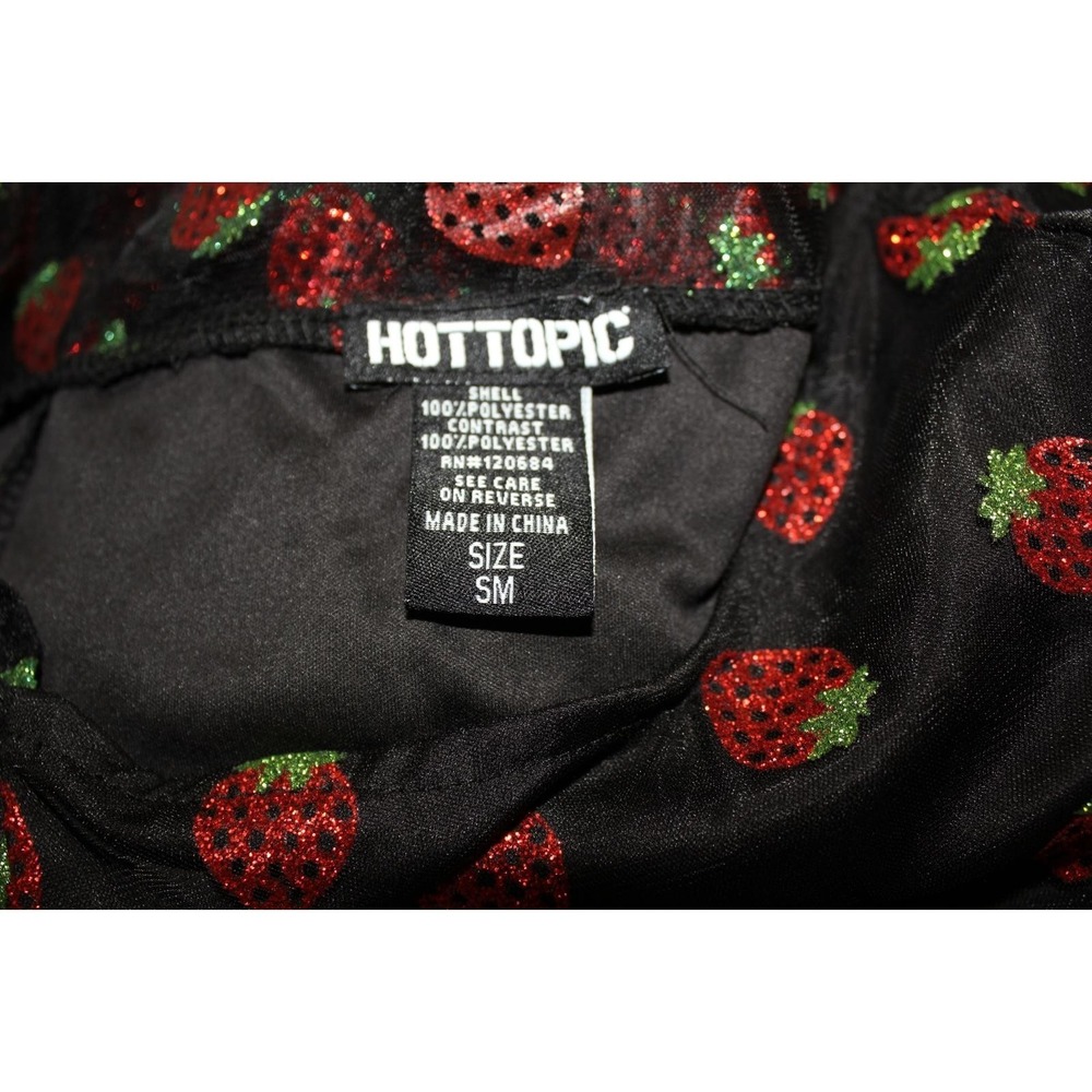 Hot Topic Strawberry Mesh Dress Indie Fairycore Tulle Y2K Ethereal Glitter SZ Sm - Picture 3 of 13